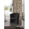 Fauteuil cabriolet moderne en PU chocolat Cyrille