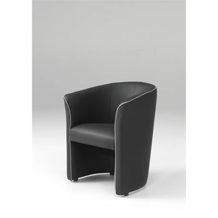 Fauteuil cabriolet moderne en PU noir Cyrille