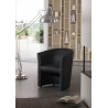 Fauteuil cabriolet moderne en PU noir Cyrille