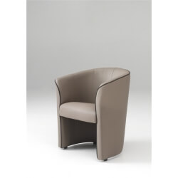 Fauteuil cabriolet moderne en PU taupe Cyrille