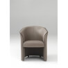 Fauteuil cabriolet moderne en PU taupe Cyrille