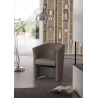 Fauteuil cabriolet moderne en PU taupe Cyrille