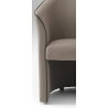 Fauteuil cabriolet moderne en PU taupe Cyrille