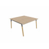 Bureau bench pieds bois massif 2 personnes Online K