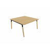 Bureau bench pieds bois massif 2 personnes Online K