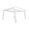 Bureau bench pieds bois massif 2 personnes Online K