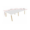 Bureau bench pieds bois massif 4 personnes Online K