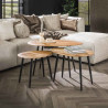 Tables basses style industriel en acacia massif naturel Blondie (lo...