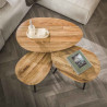 Tables basses style industriel en acacia massif naturel Blondie (lo...