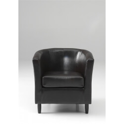 Fauteuil cabriolet en PU coloris chocolat Caurel