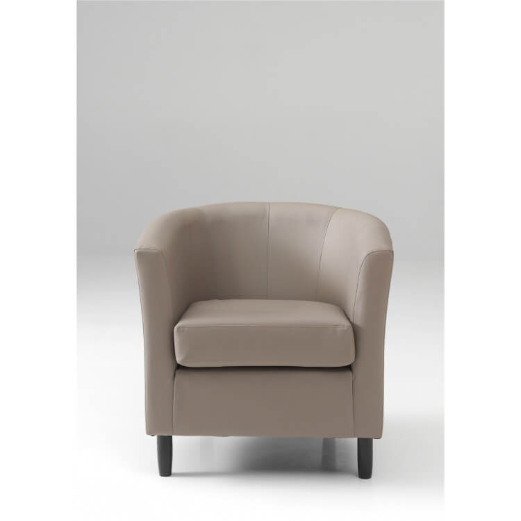 Fauteuil cabriolet en PU coloris taupe Caurel