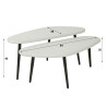 Tables basses modernes en composite de marbre Alzira (lot de 2)