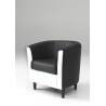 Fauteuil cabriolet en PU coloris noir et blanc Caurel