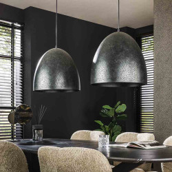 Suspension moderne 2 lampes en métal anthracite Cosmic