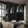 Suspension moderne 3 lampes en métal anthracite Cosmic