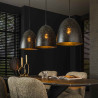 Suspension moderne 3 lampes en métal anthracite Cosmic