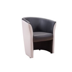 Fauteuil cabriolet bicolore noir/blanc Dorine