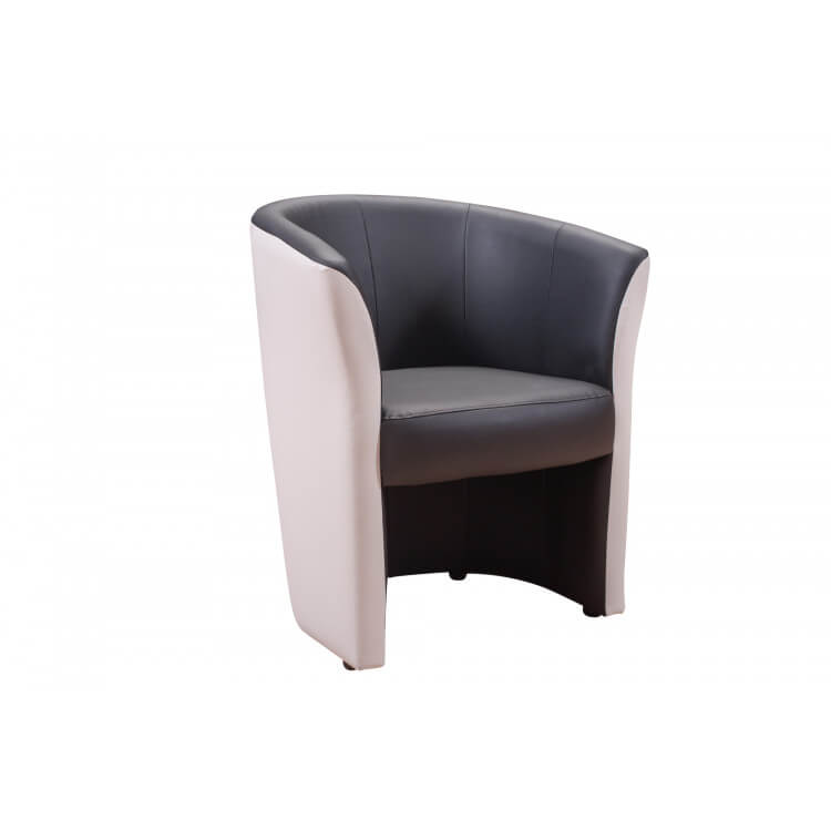 Fauteuil cabriolet bicolore noir/blanc Dorine