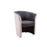 Fauteuil cabriolet bicolore noir/blanc Dorine