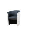 Fauteuil cabriolet bicolore gris foncé/blanc Dorine