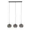 Suspension contemporaine 3 lampes en métal brun/noir Izzy