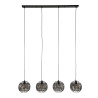Suspension contemporaine 5 lampes en métal brun/noir Izzy