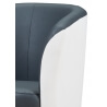 Fauteuil cabriolet bicolore gris foncé/blanc Dorine