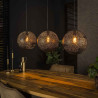 Suspension moderne 3 lampes rondes en métal noir Ziggy