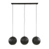 Suspension moderne 3 lampes rondes en métal noir Ziggy