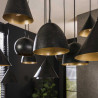 Suspension moderne 18 lampes en métal noir arctique Modus