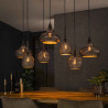 Suspension moderne 7 lampes en métal noir Ziggy