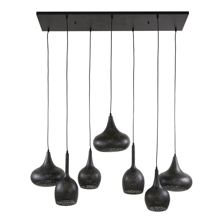Suspension retro à cage en métal noir style industriel Suspension retro à cage en métal noir style industriel