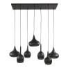 Suspension moderne 7 lampes en métal noir Ziggy