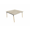 Bureau bench pieds bois massif 2 personnes Online O