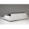 Canapé d'angle contemporain convertible en tissu coloris gris/blanc Iseult