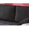 Canapé d'angle contemporain convertible en tissu coloris noir/blanc Iseult