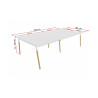 Bureau bench pieds bois massif 4 personnes Online O