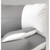 Canapé fixe design 3 places en PU coloris gris/blanc Felicia