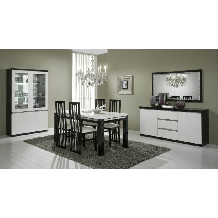 Salle A Manger Design Laquee Noire Et Blanche Isabella Matelpro