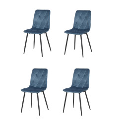 Chaise de salle à manger moderne en tissu Steel (lot de 4)