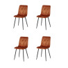 Chaise de salle à manger moderne en tissu Steel (lot de 4)