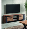 Meuble TV industriel 160 cm chene foncé Samira