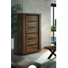 Meuble de rangement rustique chêne foncé Scoty