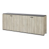 Buffet/bahut contemporain 225 cm chêne sable Tonga