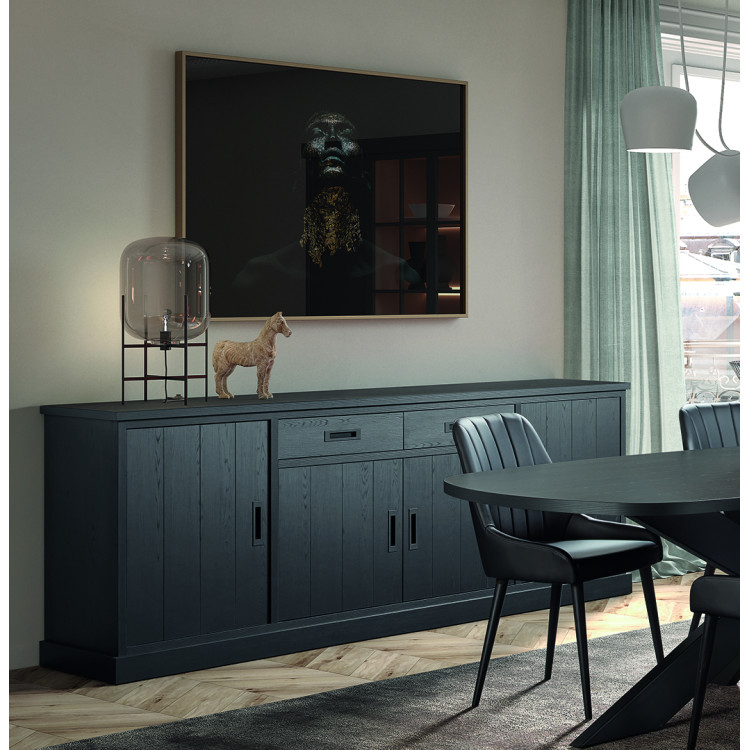 Buffet/bahut moderne 240 cm noir Raphie