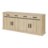 Buffet/bahut contemporain 235 cm chêne clair Tiana