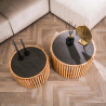 Tables basses rondes en acacia massif naturel Alba (lot de 2)