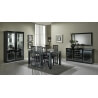 Miroir de salle à manger design 140 cm laqué noir Talara