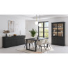 Buffet/bahut moderne 225 cm chêne noir Valeria