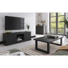 Meuble TV moderne 155 cm chêne noir Valeria